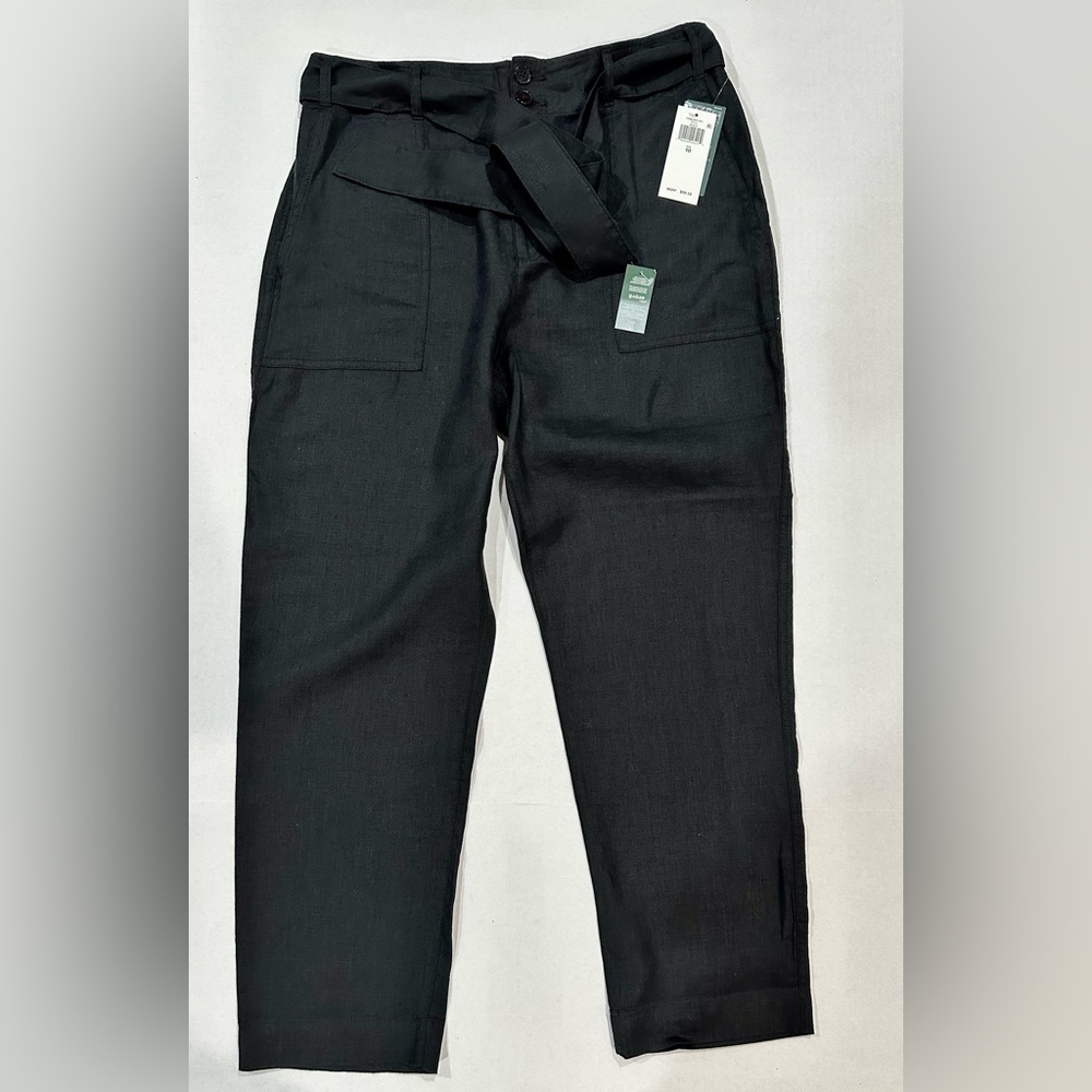 Ralph Lauren black linen belted pant